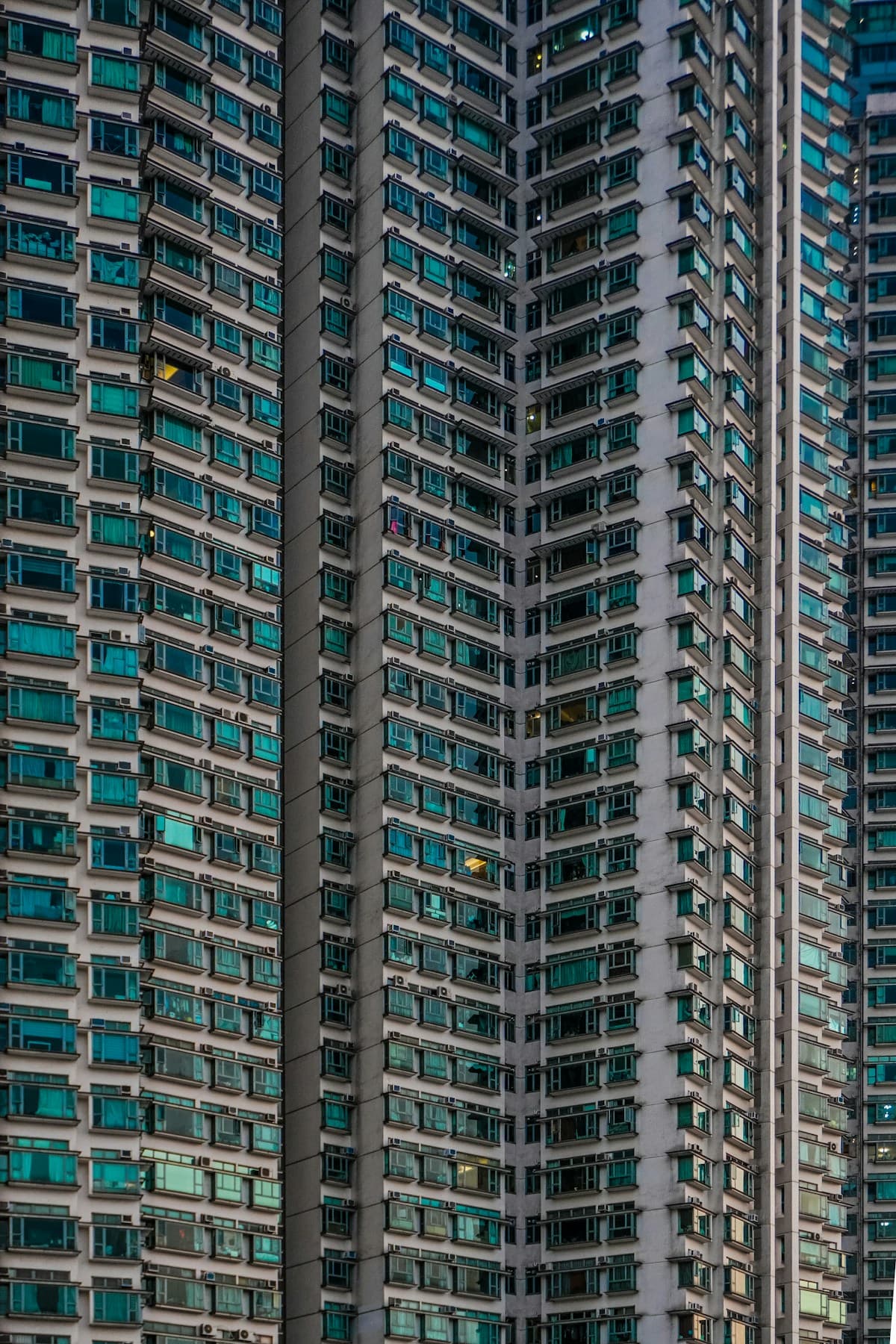 Facade of a modern high-rise apartment block